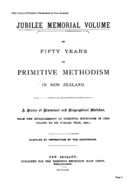 Fifty Years of Primitive Methodism in New Zealand Page 1