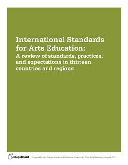 International Standards for Arts Education