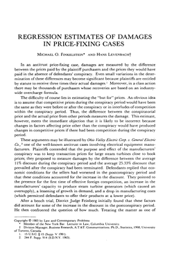 Regression Estimates of Damages in Price-Fixing Cases