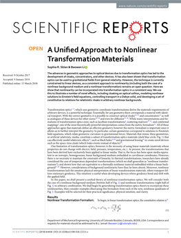 A Unified Approach to Nonlinear Transformation Materials