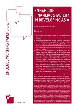 Enhancing Financial Stability in Developing Asia 0 1