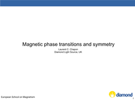 Magnetic Phase Transitions and Symmetry Laurent C