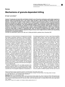 Mechanisms of Granule-Dependent Killing