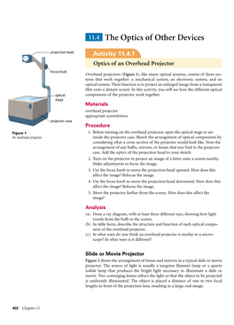 11.4 the Optics of Other Devices