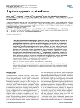 A Systems Approach to Prion Disease