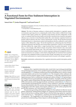 A Functional Form for Fine Sediment Interception in Vegetated Environments