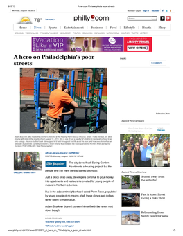 A Hero on Philadelphia's Poor Streets
