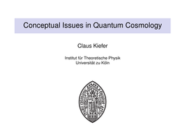 Conceptual Issues in Quantum Cosmology