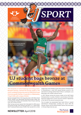 NEWSLETTER April 2018 1 #Teamuj at Commonwealth Games