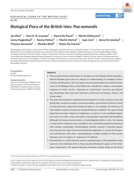 Biological Flora of the British Isles: Poa Nemoralis