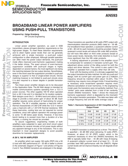 AN593: Broadband Linear Power Amplifiers