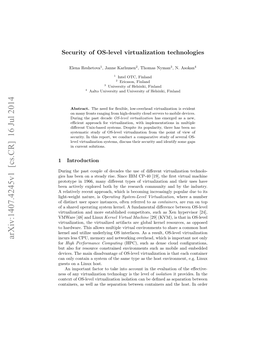 Security of OS-Level Virtualization Technologies: Technical Report