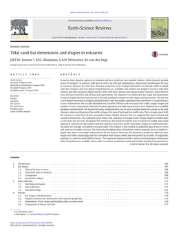 Tidal Sand Bar Dimensions and Shapes in Estuaries