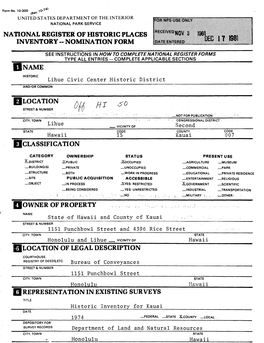 National Register of Historic Places Inventory -- Nomination Form