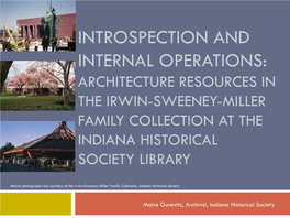 Architecture Resources in the Irwin-Sweeney-Miller Family Collection at the Indiana Historical Society Library