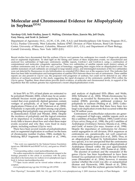 Molecular and Chromosomal Evidence for Allopolyploidy in Soybean1[OA]