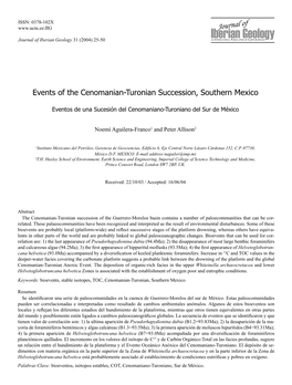 Events of the Cenomanian-Turonian Succession, Southern Mexico