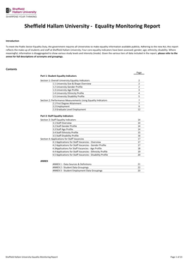 Equality Monitoring Report