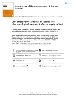 Cost-Effectiveness Analysis of Second-Line Pharmacological Treatment of Acromegaly in Spain