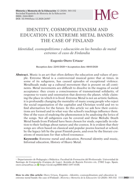 Identity, Cosmopolitanism and Education in Extreme Metal Bands: the Case of Finland