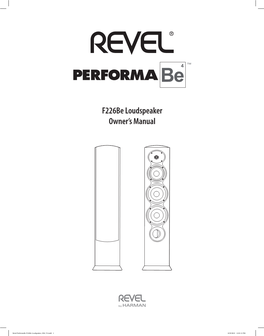 F226be Loudspeaker Owner's Manual