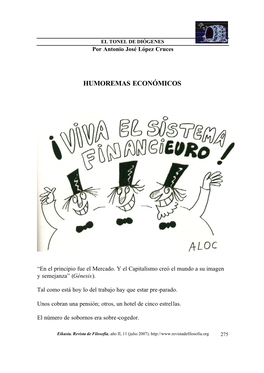 Humoremas Económicos. Eikasia 11 (Julio, 2007)