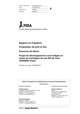 Approbation Rapport Du Président Proposition De