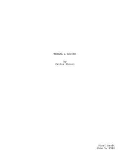 Thelma & Louise Title Page