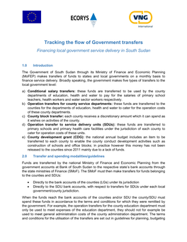 Tracking the Flow of Government Transfers Financing Local Government Service Delivery in South Sudan