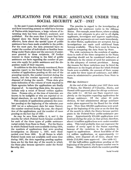 Applications for Public Assistance Under the Social Security Act—1937