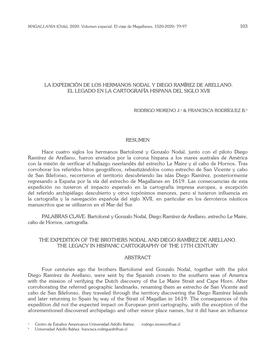 La Expedición De Los Hermanos Nodal Y Diego Ramírez De Arellano. El Legado En La Cartografía Hispana Del Siglo Xvii