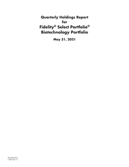 Fidelity® Select Portfolio® Biotechnology Portfolio