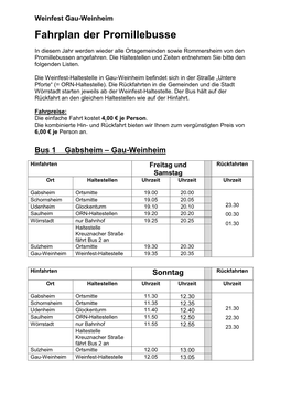 Fahrplan Der Promillebusse