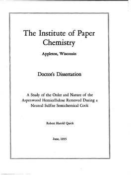 The Institute of Paper Chemistry