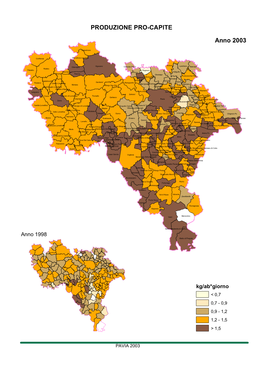 PRODUZIONE PRO-CAPITE Anno 2003