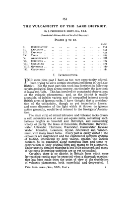 THE Vulcanicity of the LAKE DISTRICT