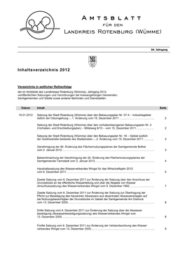 Amtsblatt Für Den Landkreis Rotenburg (Wümme)