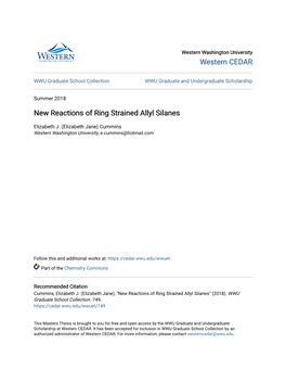 New Reactions of Ring Strained Allyl Silanes