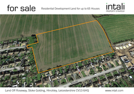 For Sale Residential Development Land for up to 65 Houses