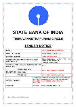 Notice Inviting Tenders