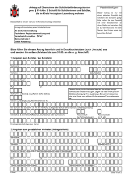 Bitte Füllen Sie Diesen Antrag Leserlich Und in Druckbuchstaben (Auch Umlaute) Aus Und Senden Ihn Unterschrieben Bis Zum 31.05