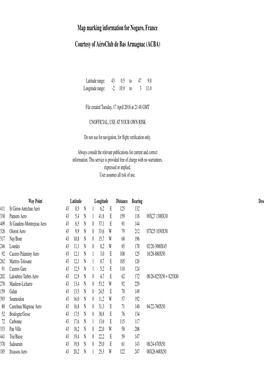 Map Marking Information for Nogaro, France Courtesy of A´E Roclub De Bas Armagnac (ACBA)