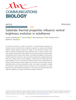 Substrate Thermal Properties Influence Ventral Brightness Evolution In