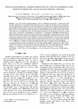 Crystallochemical Characterization of the Palygorskite and Sepiolite from the Allou Kagne Deposit, Senegal