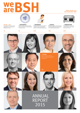 Annual Report 2015 Bsh Hausgeräte Gmbh