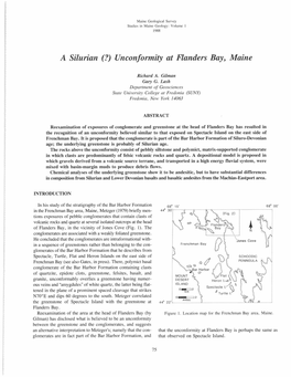A Silurian(?) Unconformity at Flanders Bay, Maine
