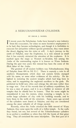 A Nebuchadnezzar Cylinder (With Illustrations)