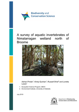 A Survey of Aquatic Invertebrates of Nimalarragan Wetland North of Broome