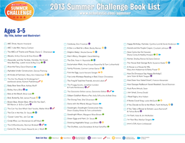 2013 Summer Challenge Book List TM