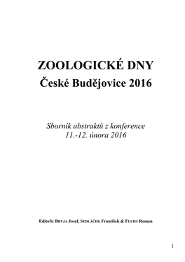 ZOOLOGICKÉ DNY České Budějovice 2016